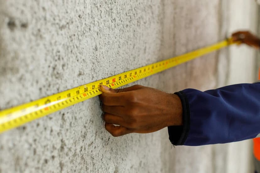 Measuring wall for photo gallery