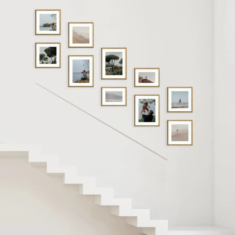 Hang a photo gallery wall in the stairwell the right way