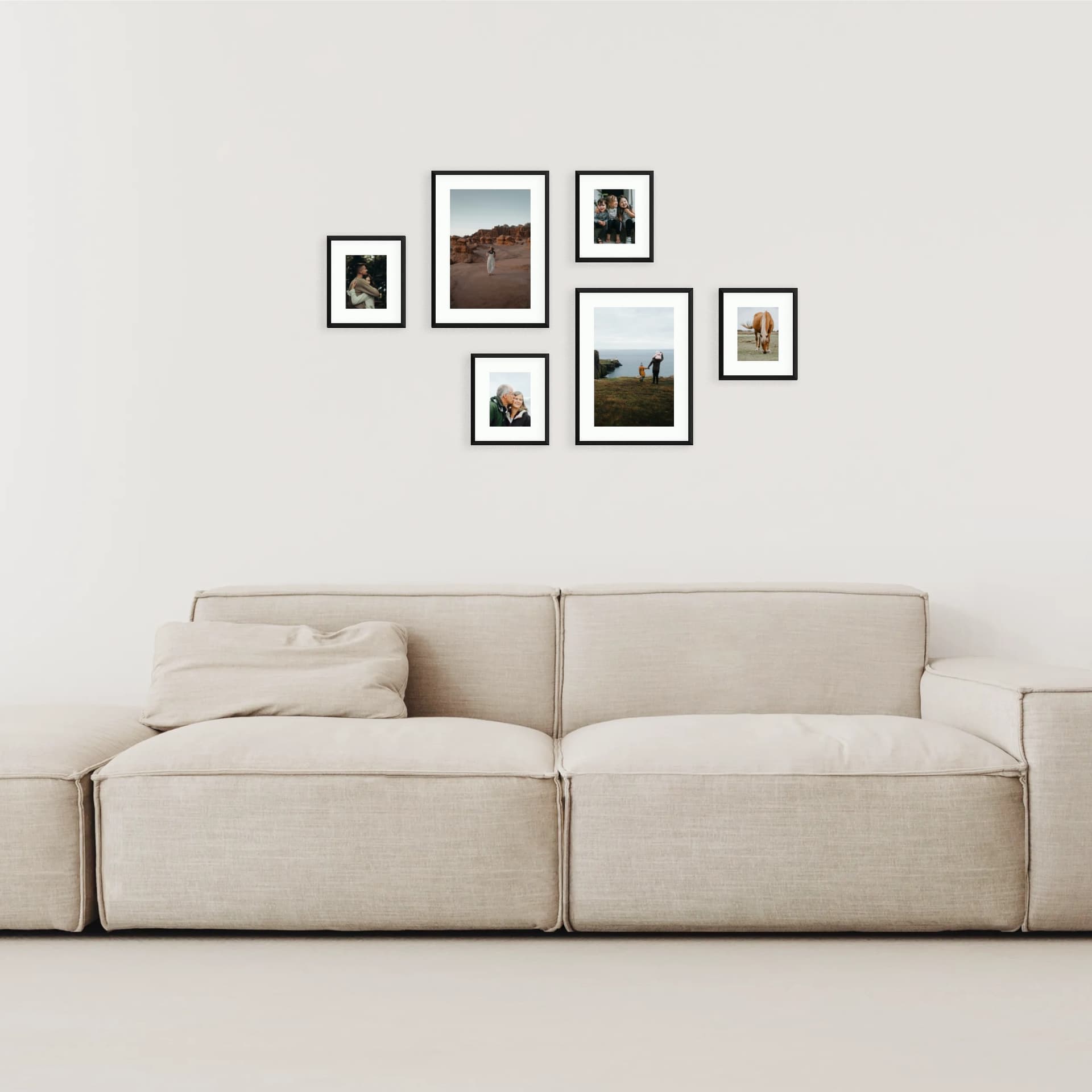 Fotowand 6 lijsten - Centric Spread - binnenweergave