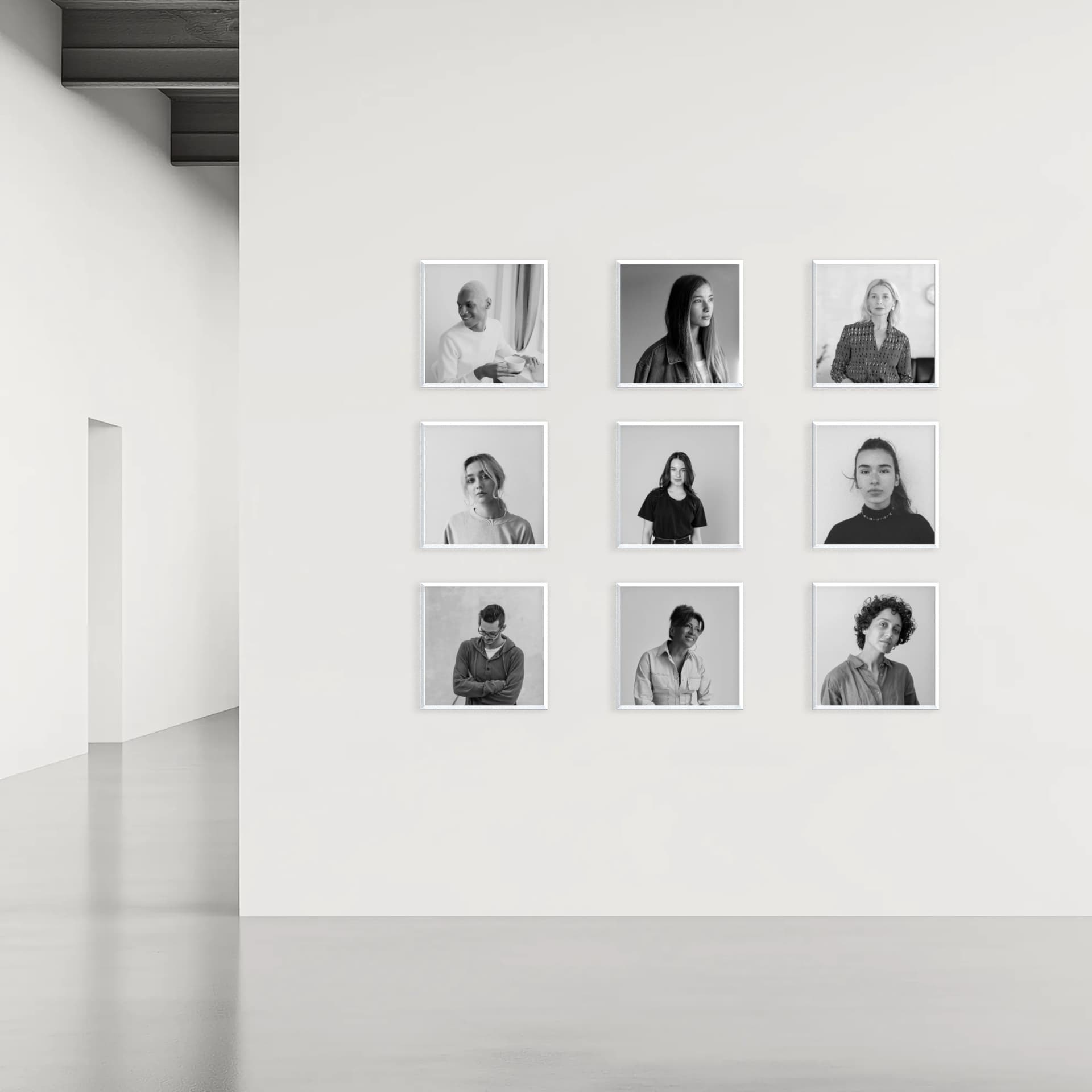 Mur de photos 9 cadres - Geometric Office - vue intérieure