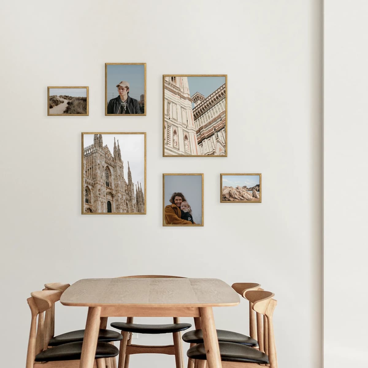 Parete fotografica 6 cornici - Momenti a strati - vista interna