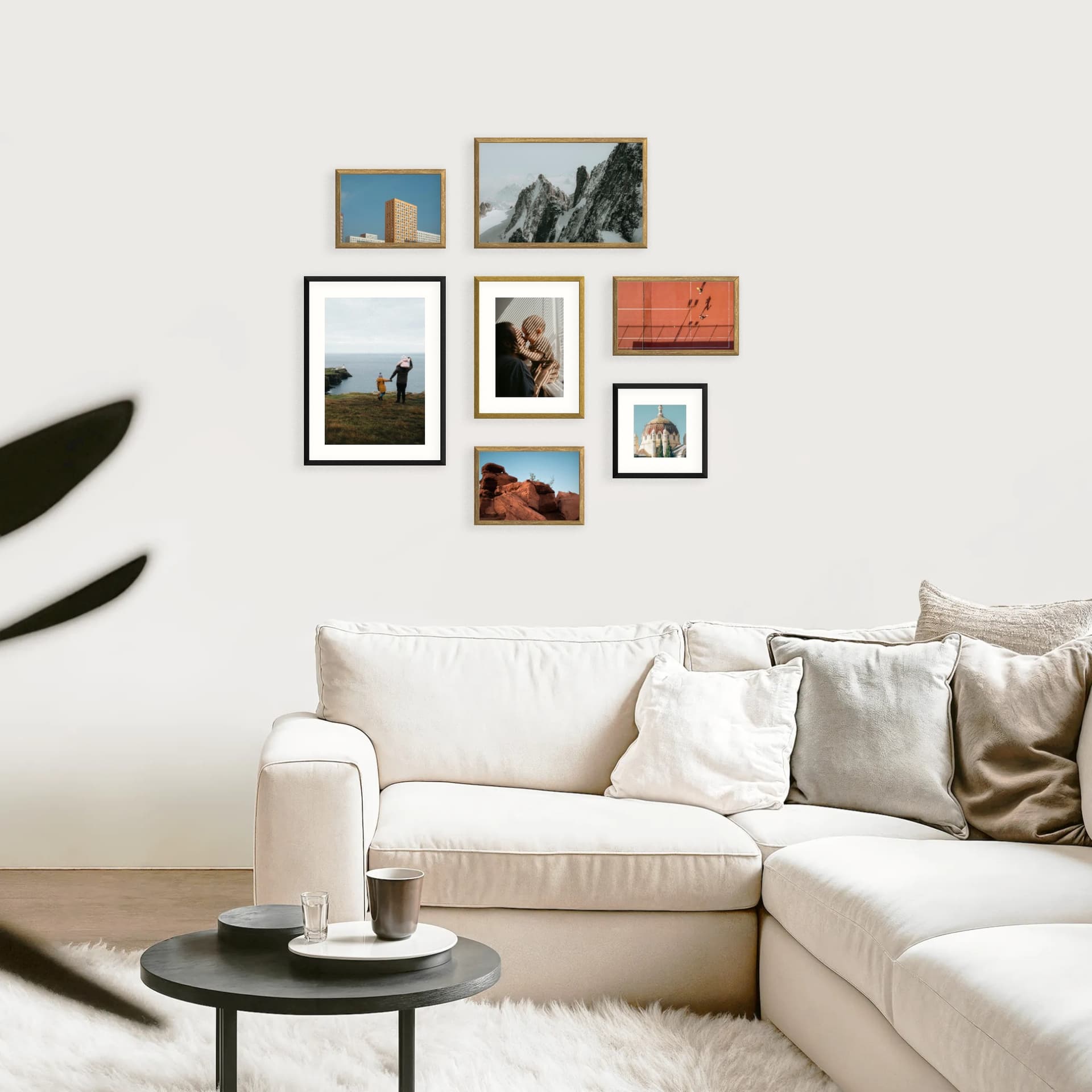 Fotowand 7 lijsten - Patchwork Tableau - binnenweergave