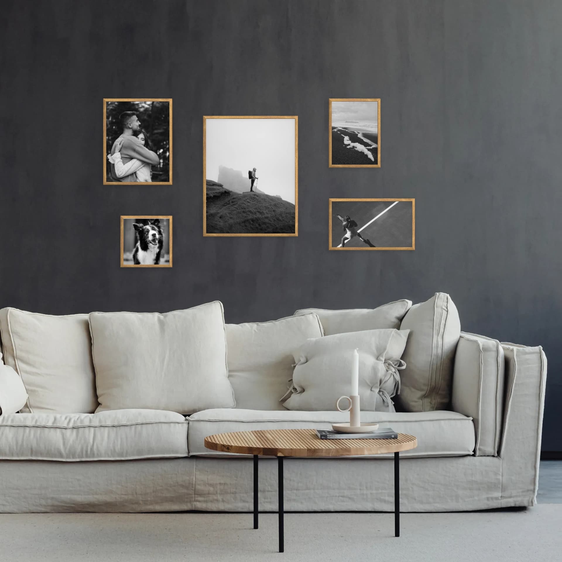 Τοίχος φωτογραφιών 5 κάδρα - Stepped Vista - εσωτερική όψη