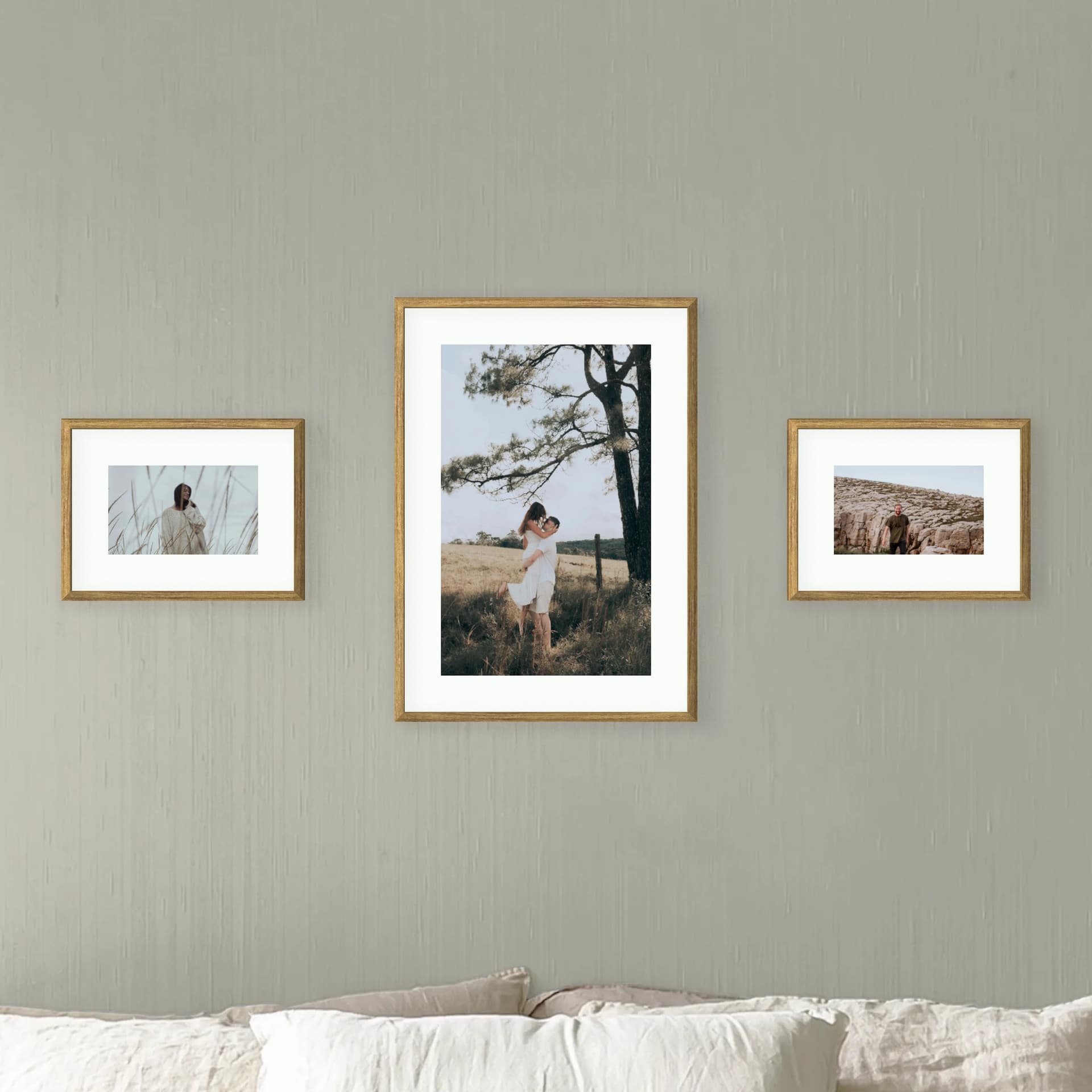 Τοίχος φωτογραφιών 3 κάδρα - Balanced Line - κύρια όψη