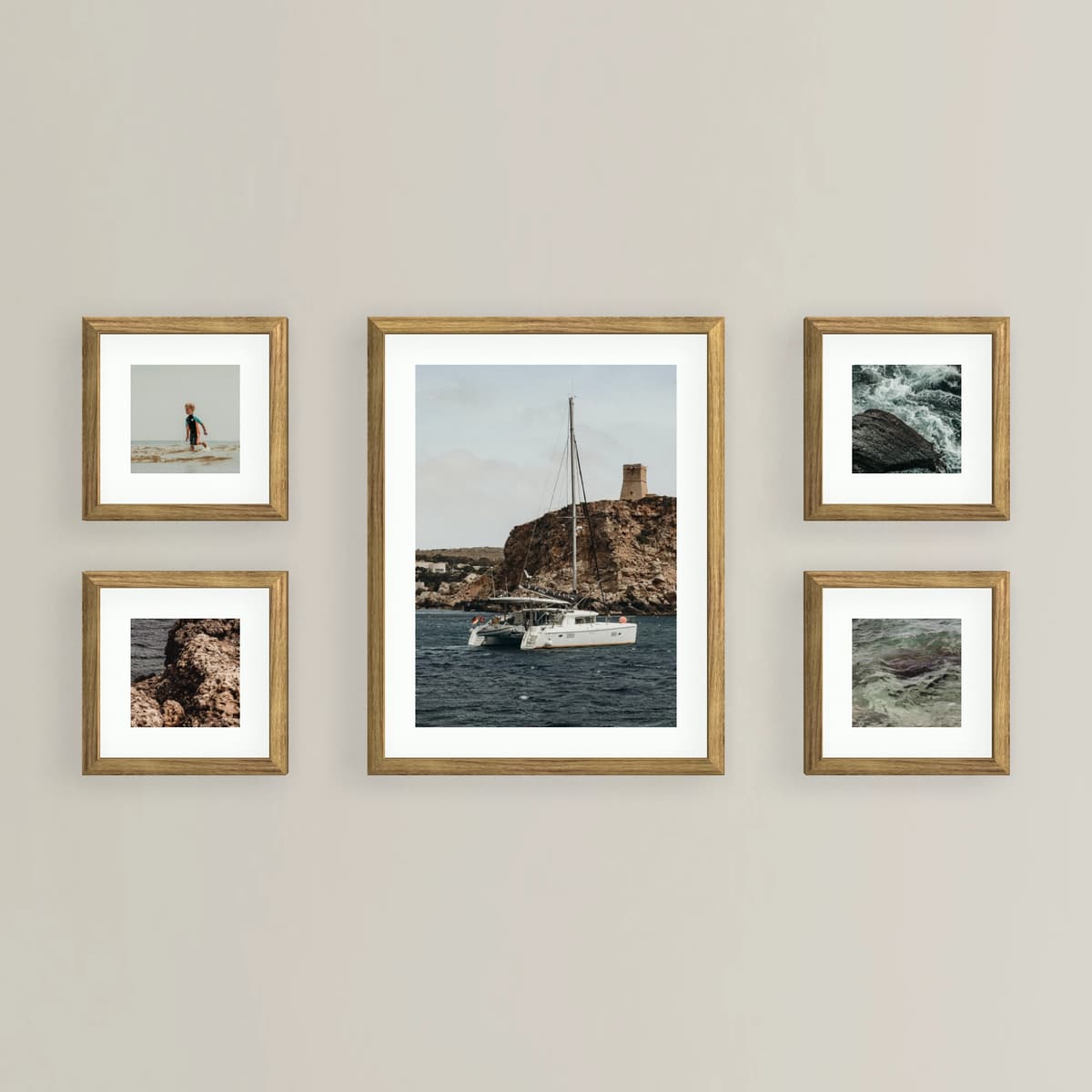 Parete fotografica 5 cornici - Linea del porto - vista principale