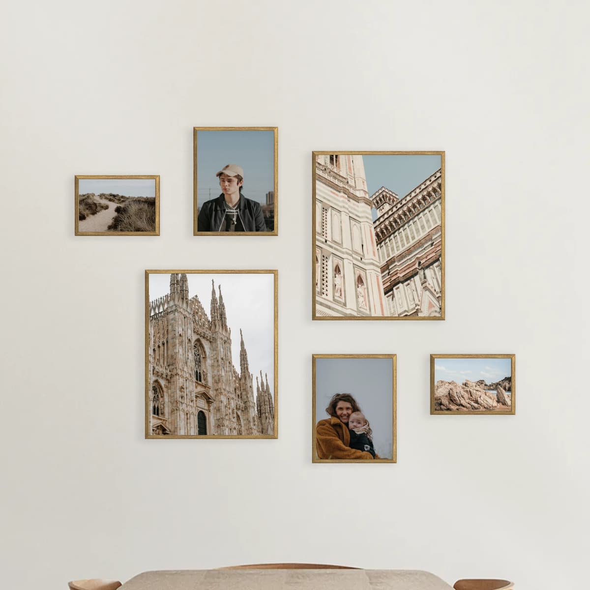 Parete fotografica 6 cornici - Momenti a strati - vista principale