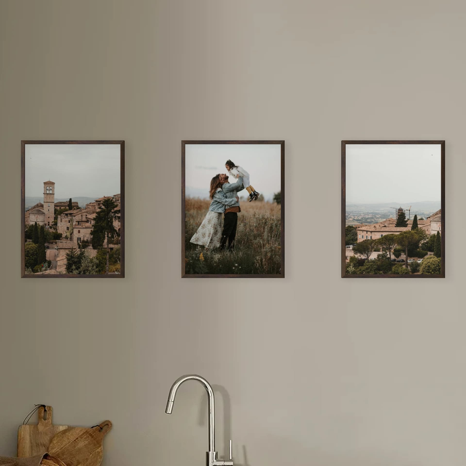 Τοίχος φωτογραφιών 3 κάδρα - Linear Taste - κύρια όψη