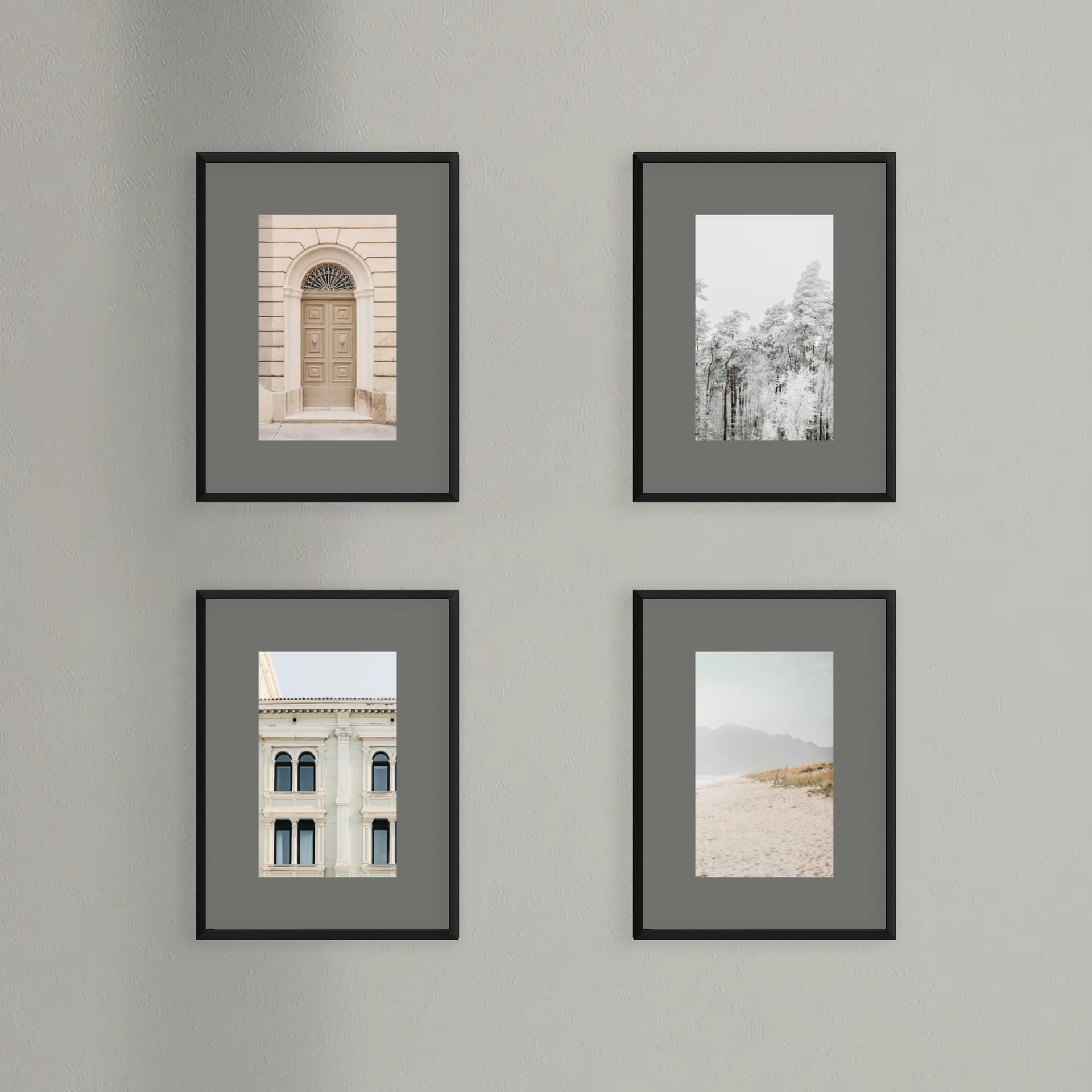 Parete fotografica 4 cornici - Modern Axis - vista principale
