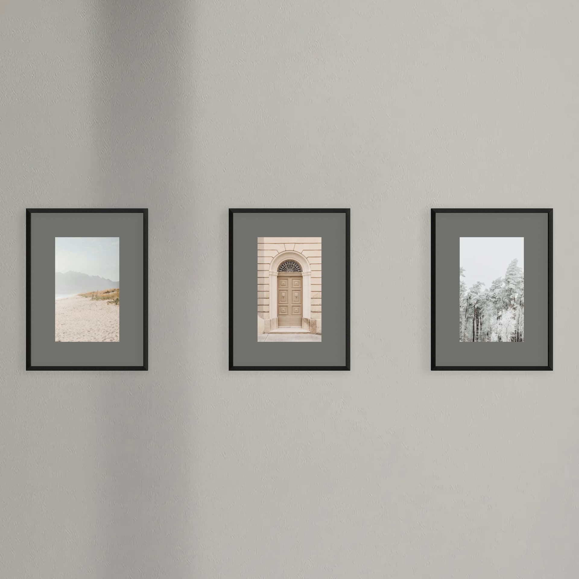 Valokuvaseinä 3 kehystä - Modern Axis - päänäkymä