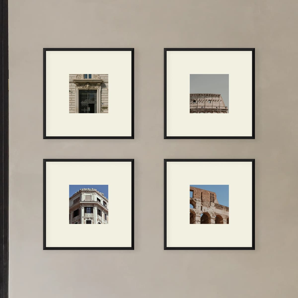Parete fotografica 4 cornici - Geometria moderna - vista principale