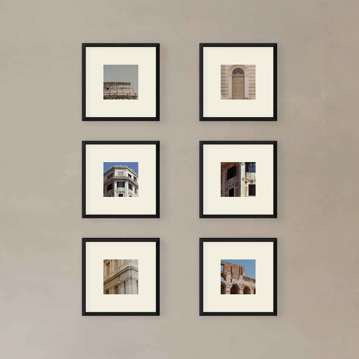 Parete fotografica 6 cornici - Geometria moderna - vista principale