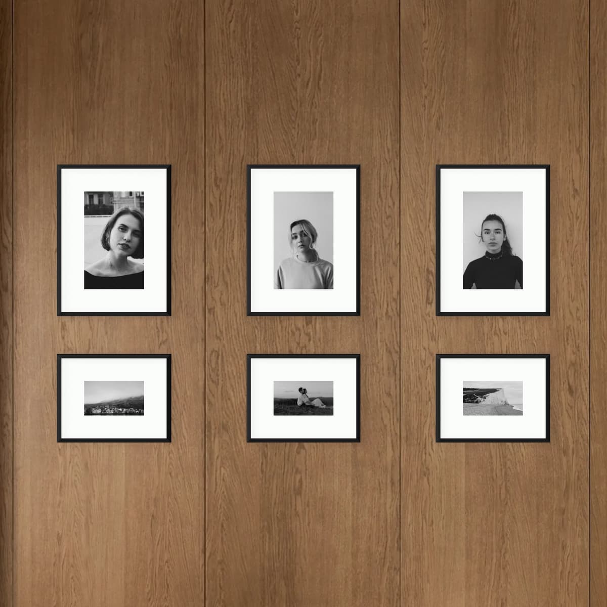 Parete fotografica 6 cornici - Ordine monocromatico - vista principale