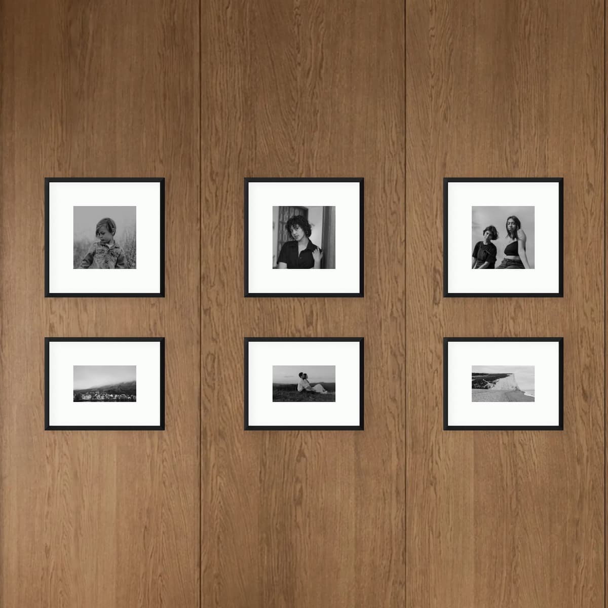 Parete fotografica 6 cornici - Ordine monocromatico - vista principale