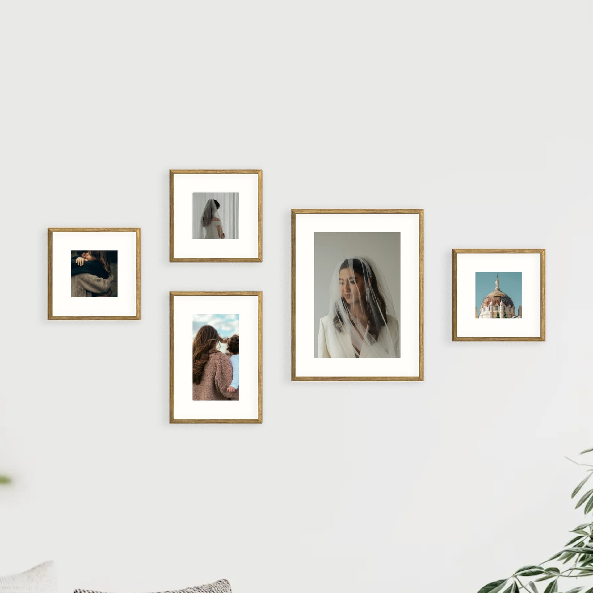 Fotowand 5 lijsten - Organic Flow - hoofdweergave